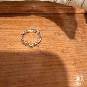 David Yurman Silver and Gold Twisted Ring